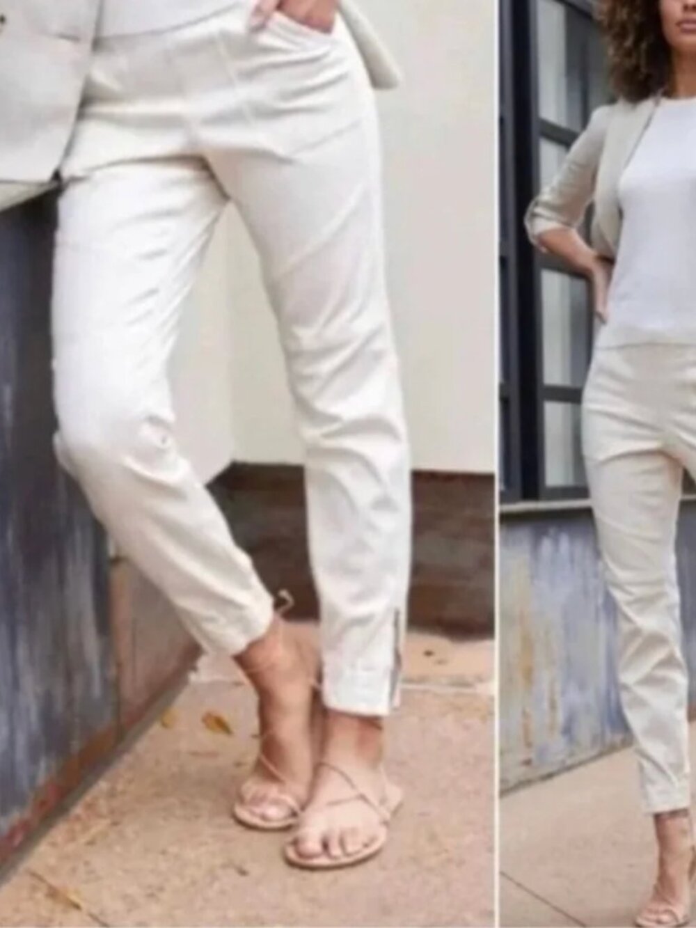 NWT Spanx Stretch Twill Cargo Jogger Pants Parchment Medium